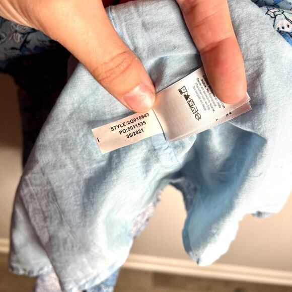 Vineyard Vines Blue Floral Drop Waist Tasseled Mini Boho Dress Beachy Resortwear - Picture 5 of 6